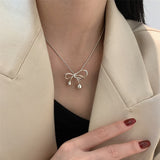 Bowknot Silver Necklace