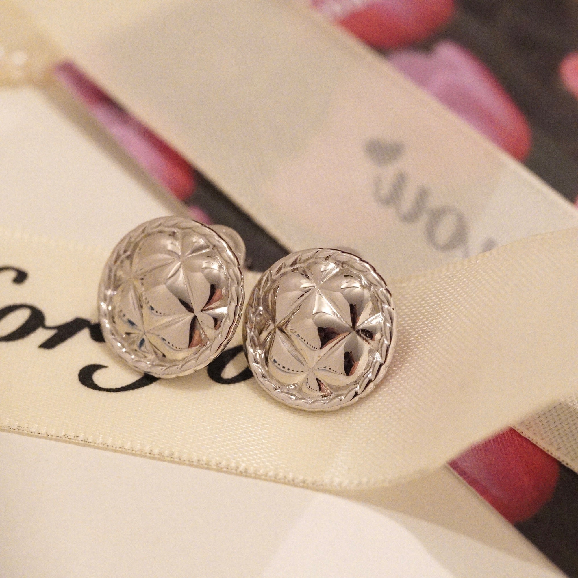 Round Checkered Earrings