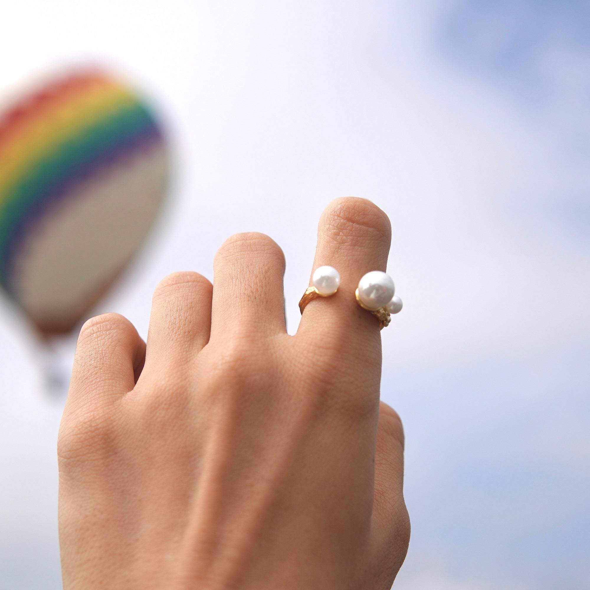 Open Pearl Ring - eclorejewelry