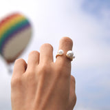 Open Pearl Ring - eclorejewelry