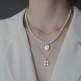 Rose Pearl Necklace - eclorejewelry