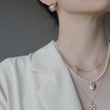 Rose Pearl Necklace - eclorejewelry