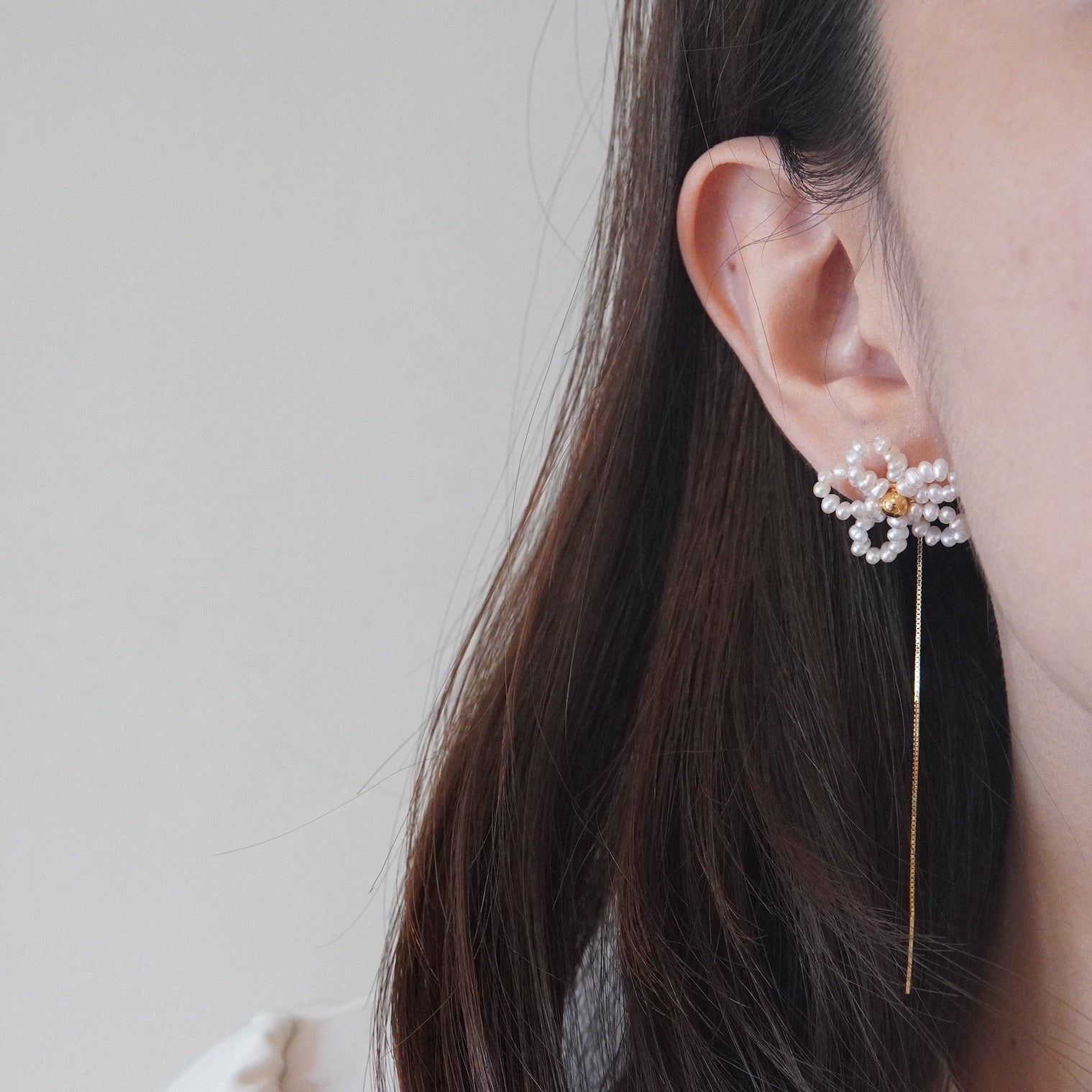 Flower Pearl Drop Earrings - eclorejewelry