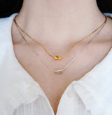 dainty necklace, twist cube