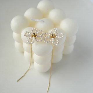 Flower Pearl Drop Earrings - eclorejewelry